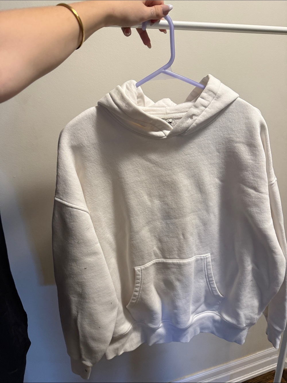 Men's White Crewneck Hoodie - Classic Pullover